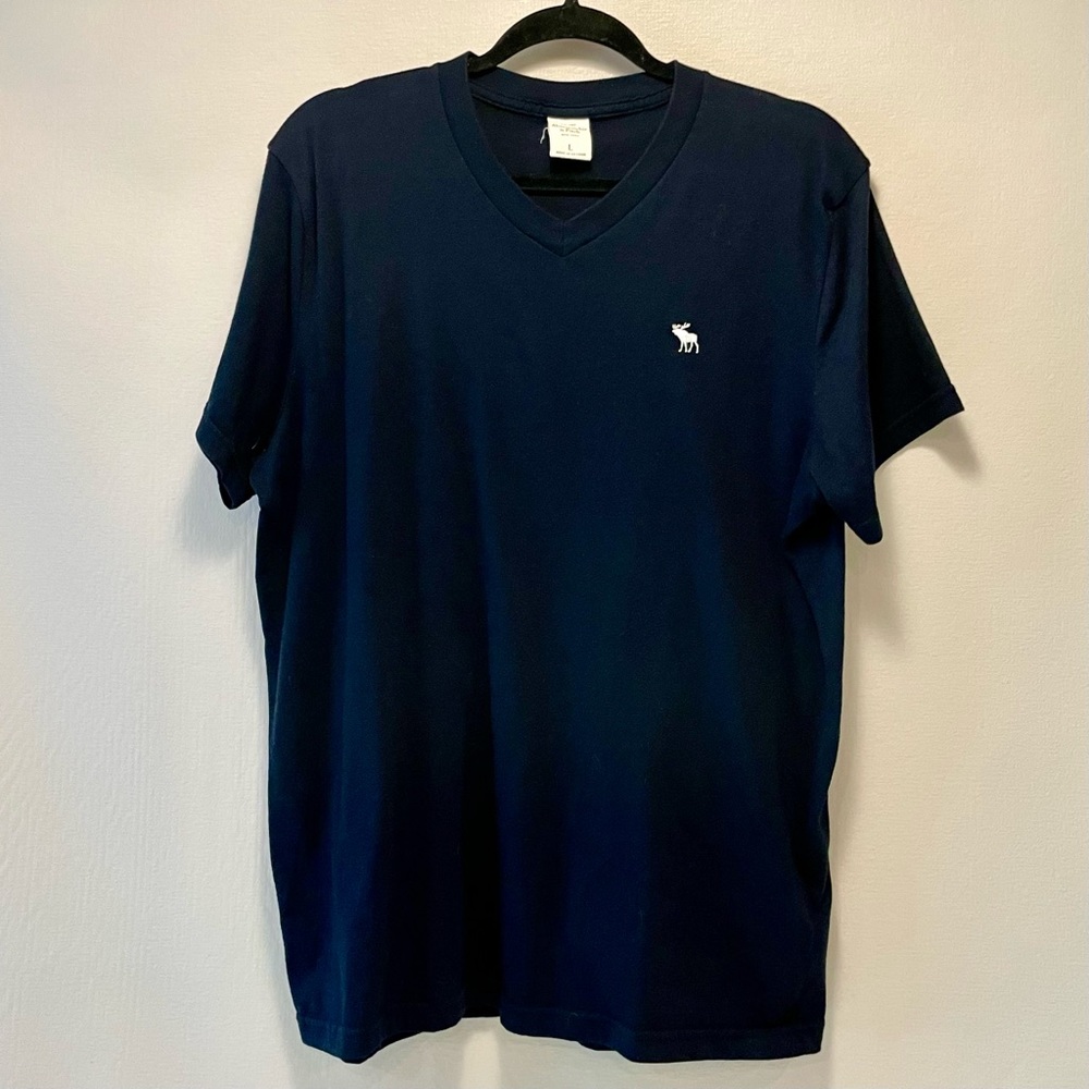 Abercrombie & Fitch Men’s Large Blue V-Neck Short Sleeve Tee